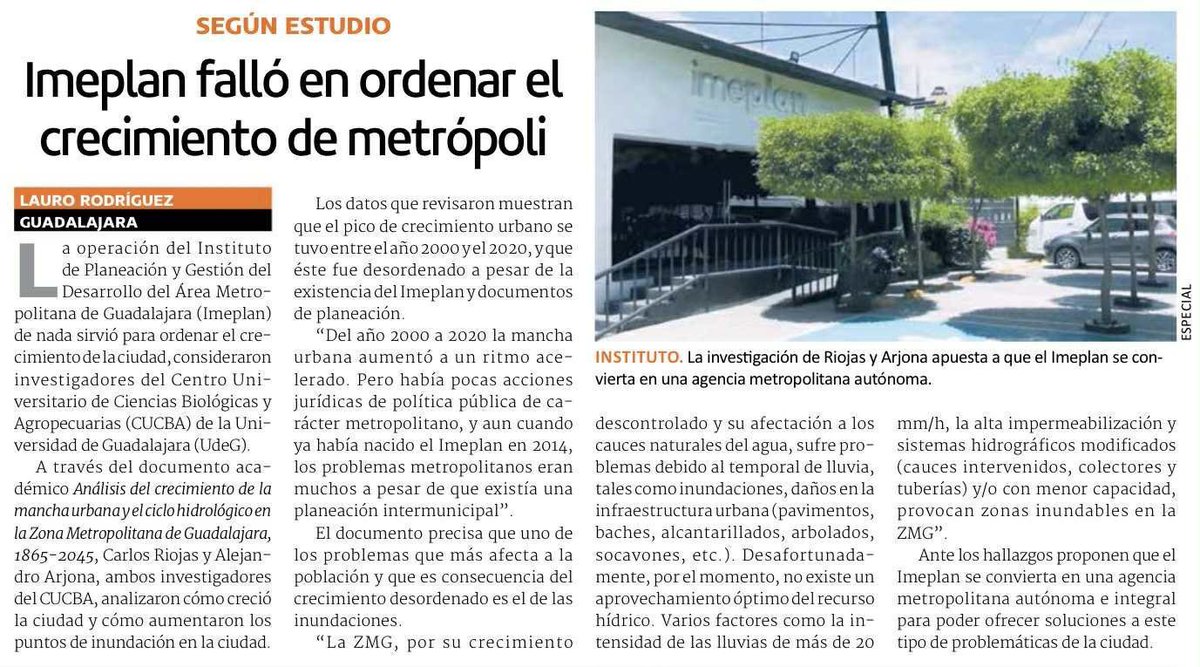 El IMEPLAN solo sirvió para refugiar activas que no asumían  que ahora jugaban con camisa naranja y a favor del cártel inmobiliario. Es urgente desaparecerlo y crear un órgano constitucional metropolitano con competencias vinculantes y sujeto a control democrático.