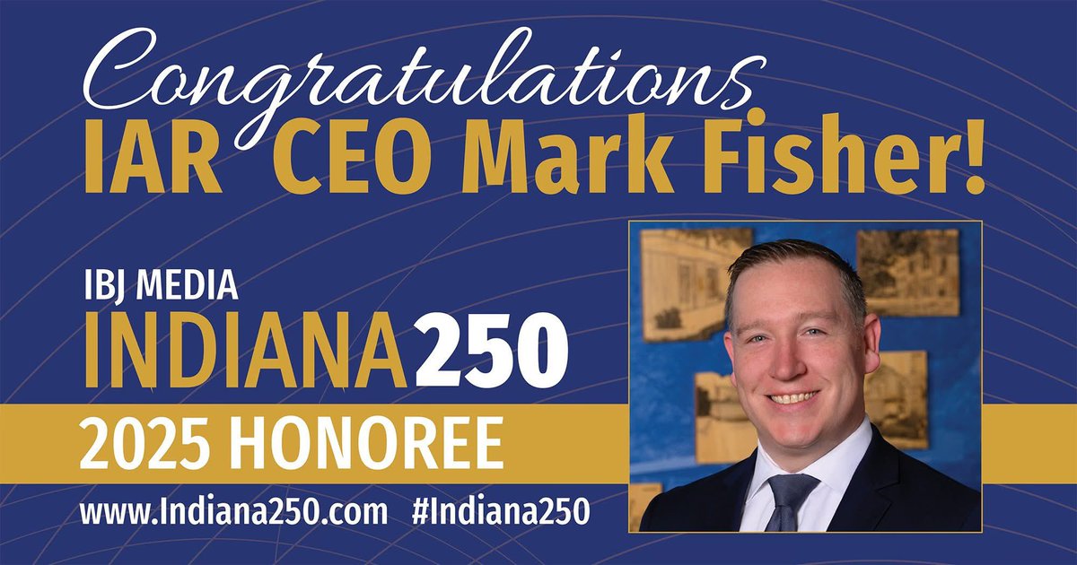 Congrats to IAR CEO <a href="/FisherIndy/">Mark Fisher</a> for his well-deserved inclusion on the Indianapolis Business Journal's #Indiana250! The IBJ recognizes what we see every day: Mark is a tireless advocate for the success of Indiana's REALTORS and the consumers &amp; communities they serve