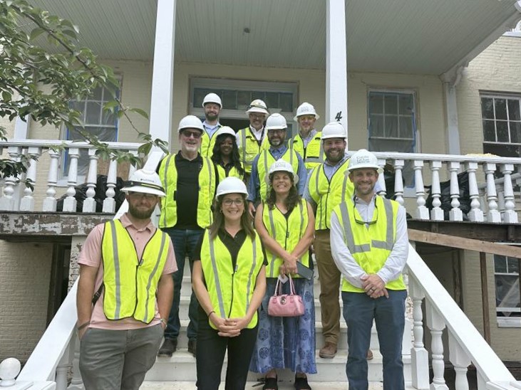 FredCountyExec's tweet image. I put on my hard hat and toured the Overlook East apartments housing project, set to be completed in 2025. Overlook East features 2 newly constructed buildings along with a renovation of a city-designated historic building! I continue to work towards County investment in housing!