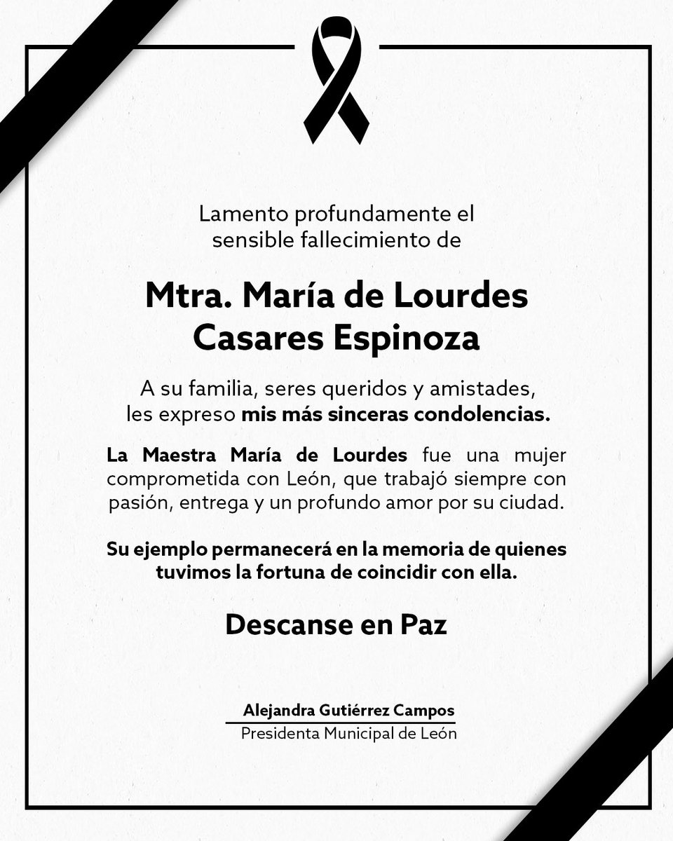 Con profundo respeto, reconocemos el esfuerzo, el tiempo y las valiosas aportaciones de la Mtra. María de Lourdes Casares Espinoza.

Su legado y dedicación quedarán siempre en nuestra memoria.