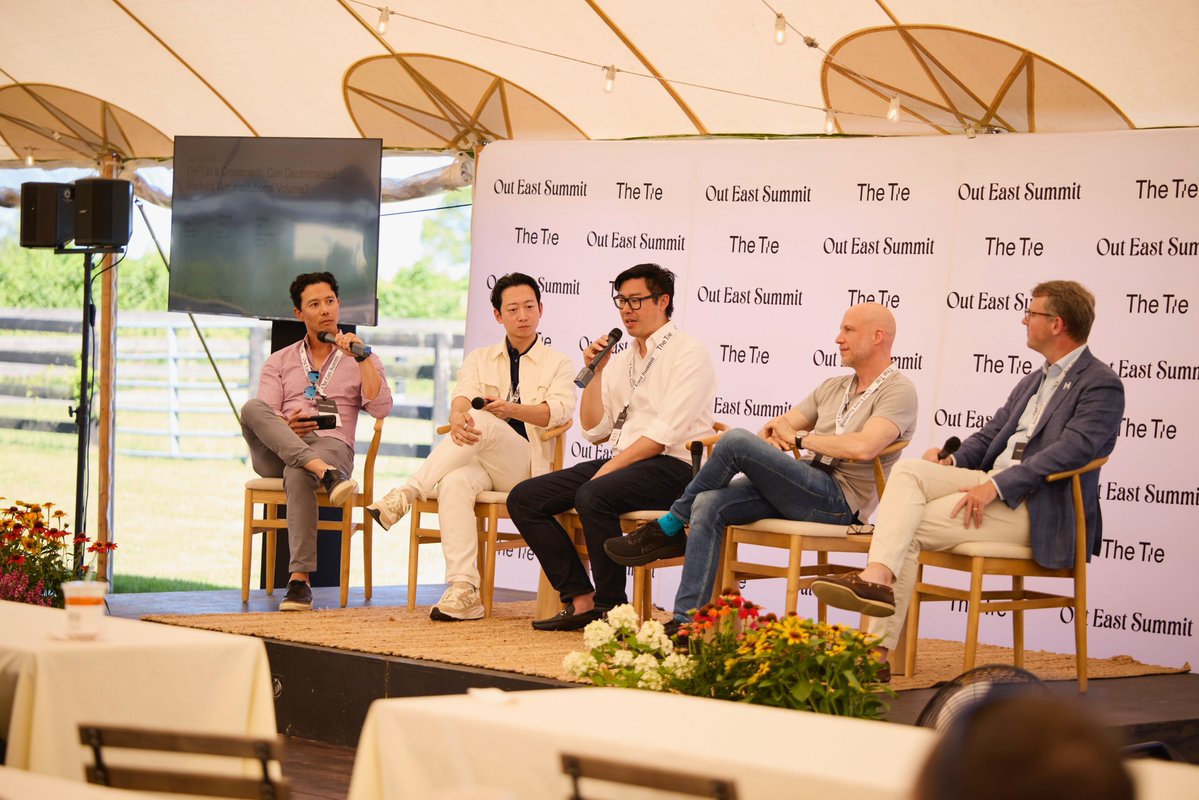 FalconXGlobal's tweet image. At @TheTieIO's Out East Summit, @joshua_j_lim spoke on the “DeFi at a Crossroads” panel, breaking down how capital is shifting from onchain pools and into digital asset treasury vehicles. It’s a clear sign that institutional yield strategies are moving toward greater efficiency…