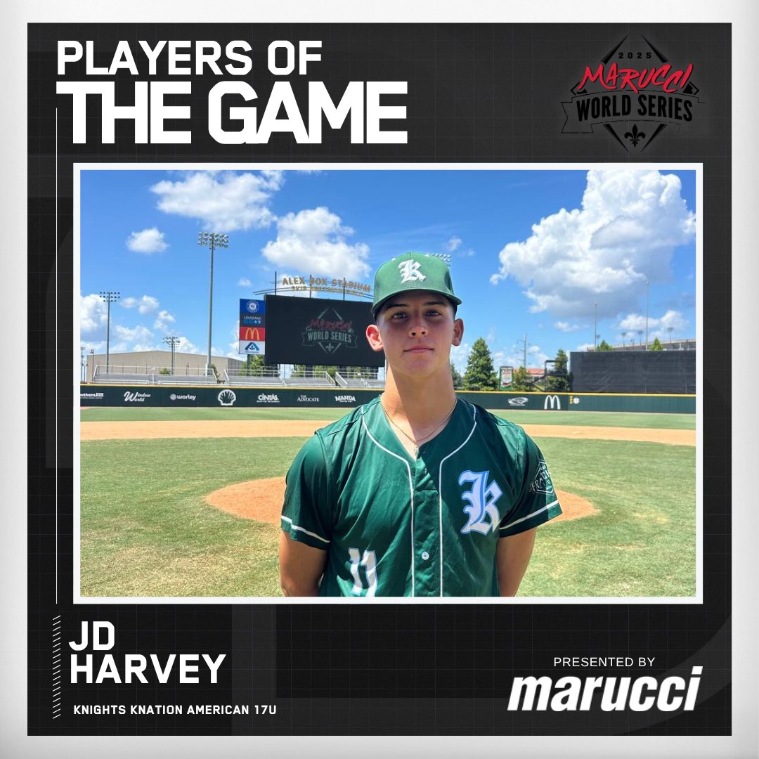 2DsportsLA's tweet image. ⭐️Player of the Game⭐️
JD Harvey (@JDHarvey11)
Knights Knation American 17u
#MWS25
@maruccisports