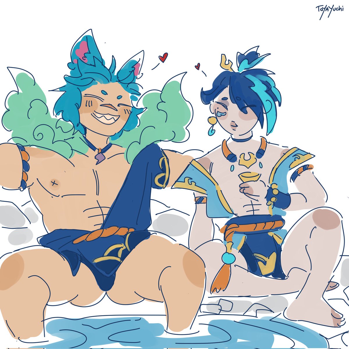 toyayuchi's tweet image. Decided to give em sillies some colour 😌❤️
#settphel #spiritblossomsprings