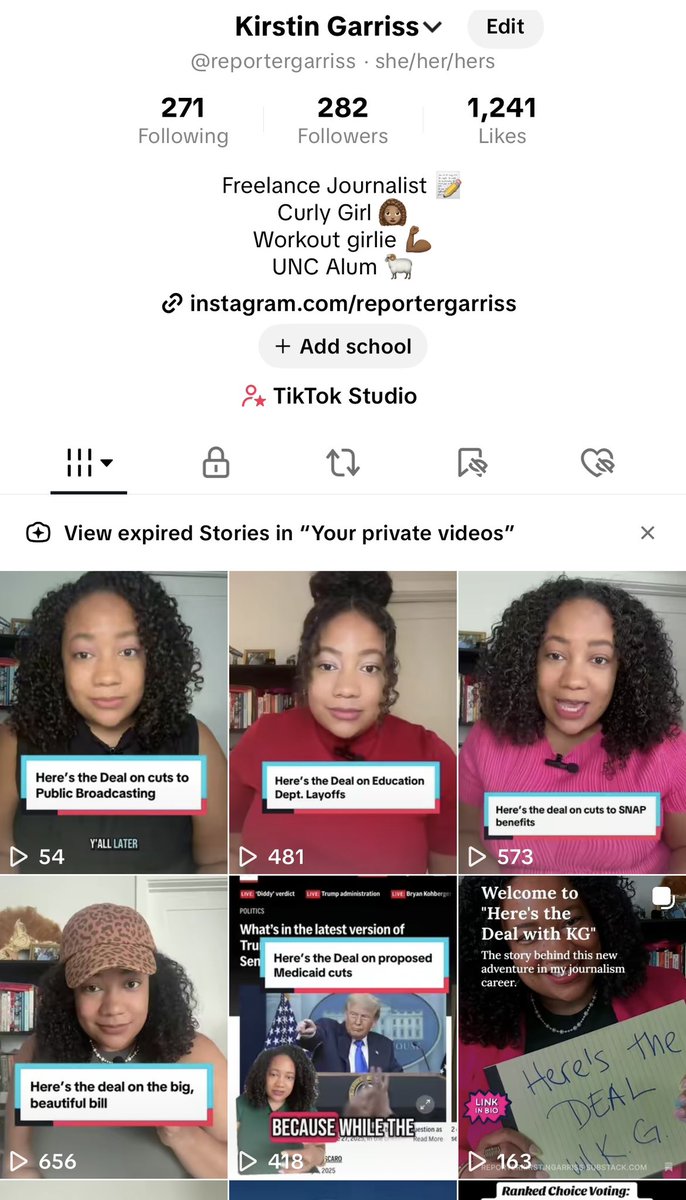 ReporterGarriss's tweet image. While I’m not reporting on the Hill full time, I’m still telling stories that matter.
I started a new TikTok series called Here’s the Deal with KG where I break down some of the biggest stories nationwide and why they matter.
Follow along here: tiktok.com/@reportergarri…