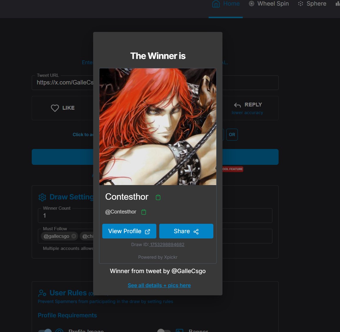 WINNER: Contesthor 🎁

🍀DM to CLAIM YOUR PRICE 

Draw ID: 1753298894682
