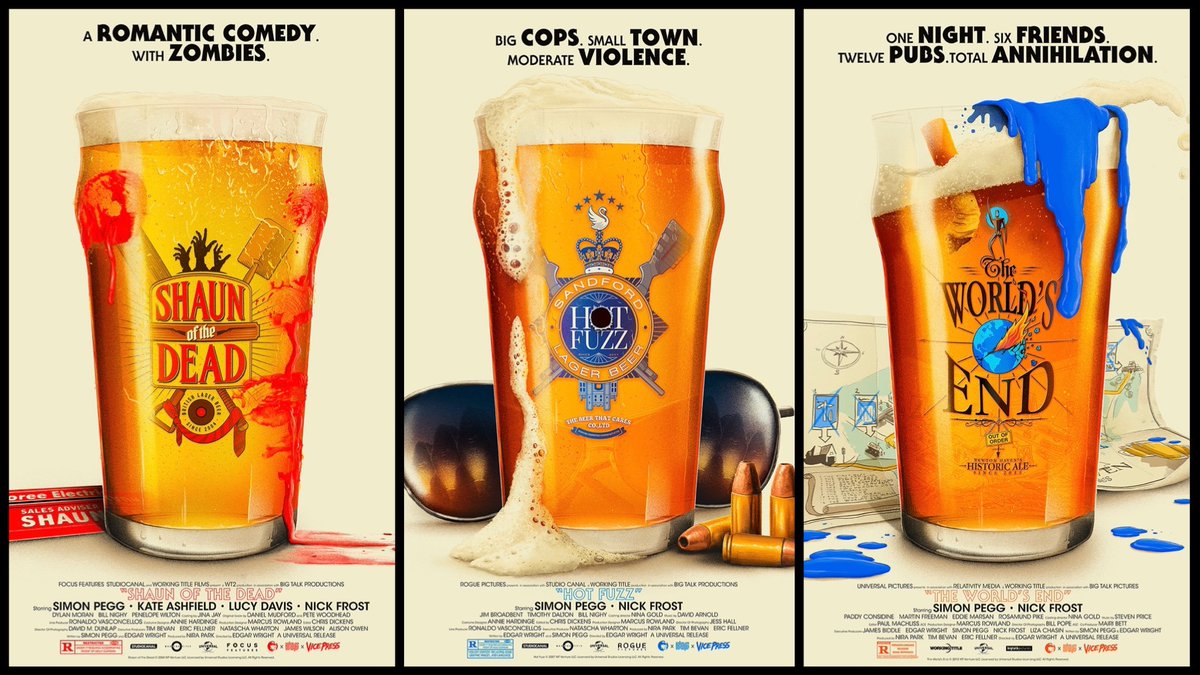 webbpodcast's tweet image. Shaun of the Dead / Zombies Party
Hot Fuzz / Arma Fatal
The World's End / Bienvenidos al Fin Del Mundo
Nada más refrescante que escuchar el especial🍻
🎧 TRILOGÍA DEL CORNETTO ➡️ bit.ly/32udX0N