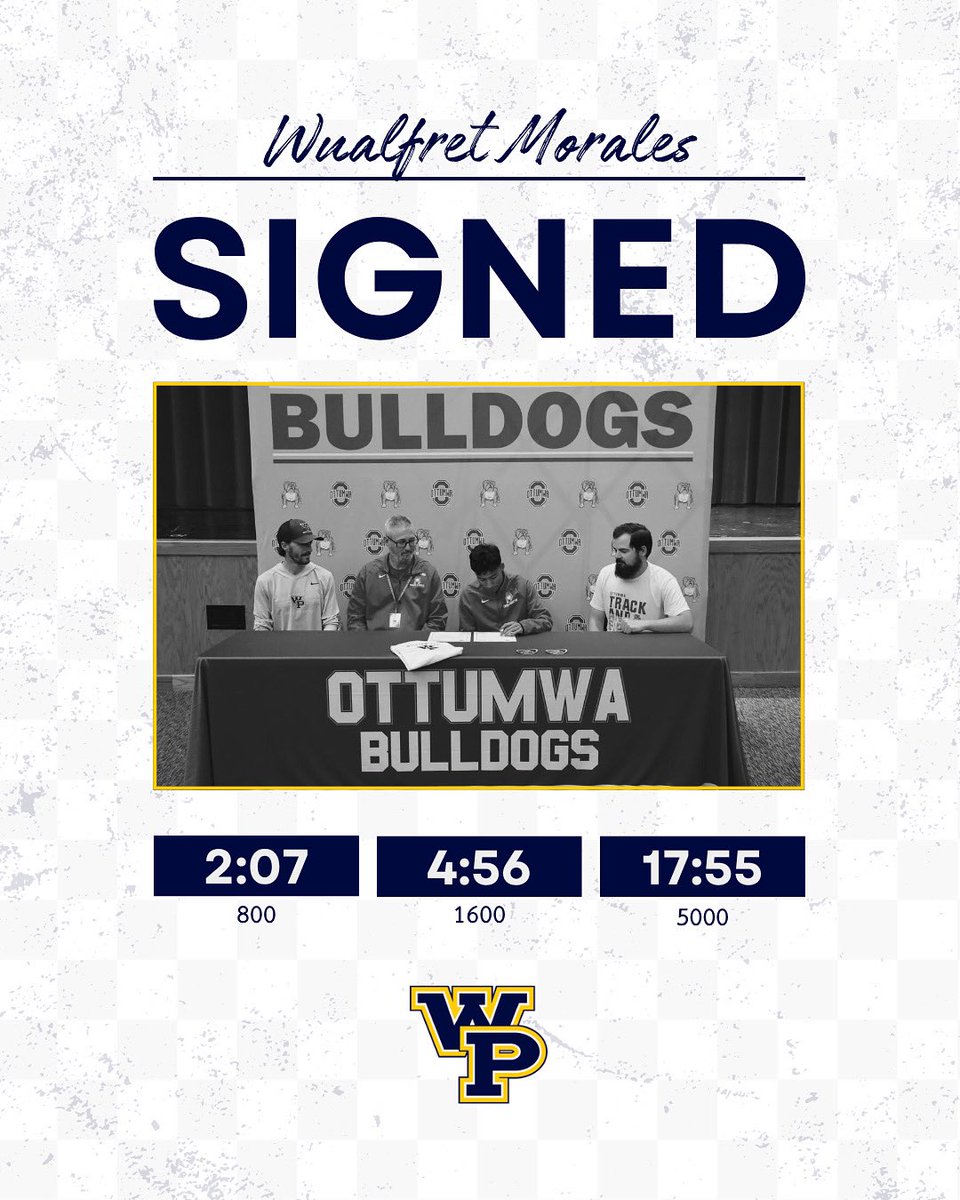 𝐖𝐞𝐥𝐜𝐨𝐦𝐞 𝐭𝐨 𝐭𝐡𝐞 𝐅𝐚𝐦𝐢𝐥𝐲, 𝐖𝐚𝐥𝐥𝐲!

Wualfret Morales
Ottumwa HS
Distance 

#PENNextUp #WPUXCTFamily