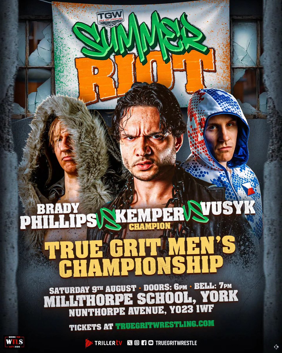 WTLS420's tweet image. Holy Moly
@BradyPhillipsUK vs @Vusyk_CZ vs @Kemper_XL
In York
Seriously if you don't go to the York shows you're missing out