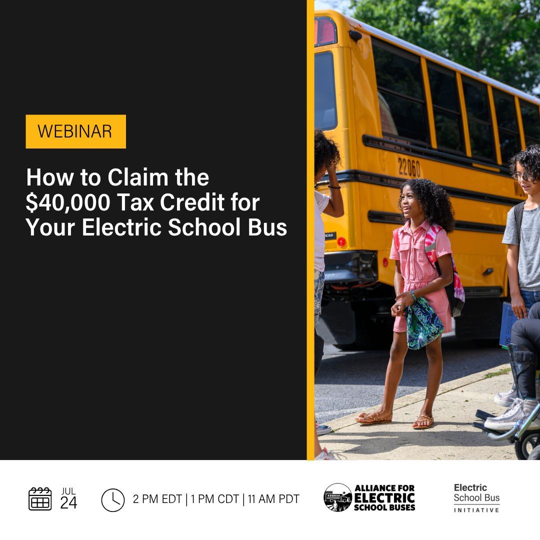 nylcv's tweet image. School districts can claim up to $40k per electric bus through the 45W tax credit, but time is running out! Join us TOMORROW 7/24 to learn how to apply before the deadline! buff.ly/2gHKjlD