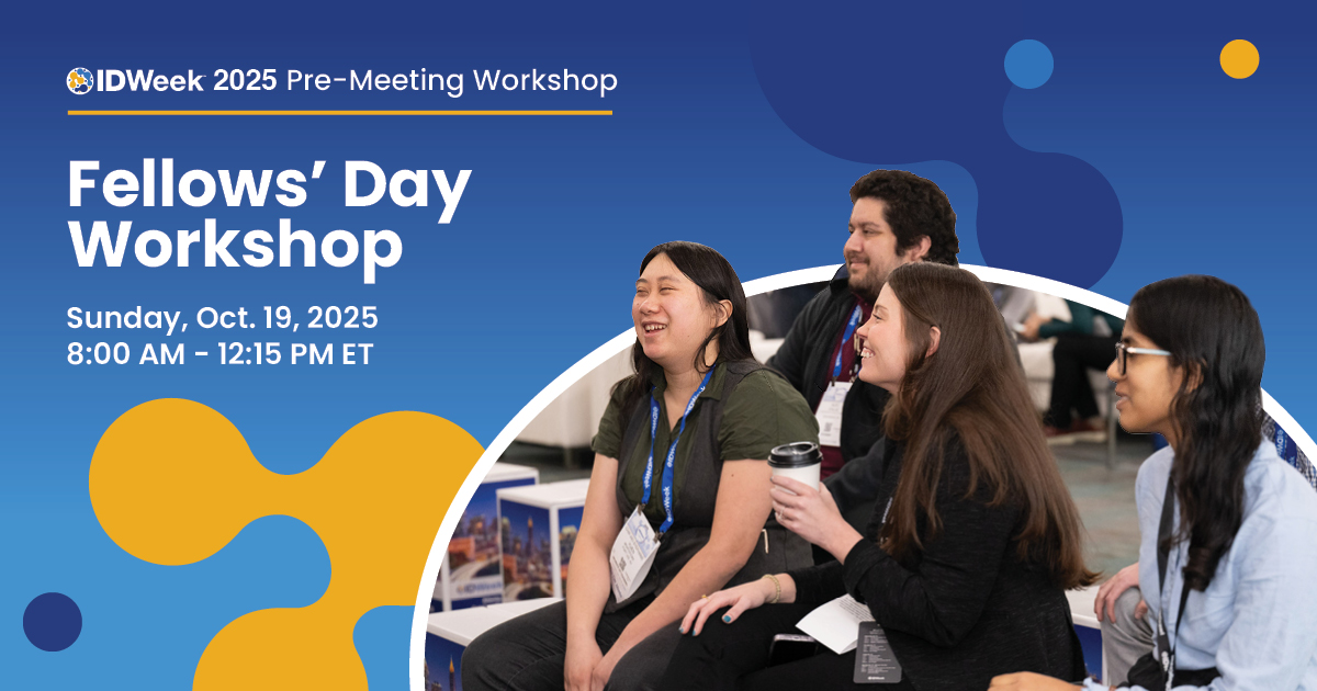 IDWeekmtg's tweet image. Calling all fellows! Catch the #IDWeek2025 premeeting workshop “Fellows' Day Workshop” to gain career insights and connect with leaders in infectious diseases, moderated by @RMKGandhi and Molly Paras, MD, FIDSA.
Sign up when you register for IDWeek 2025: idweek.org/registration
