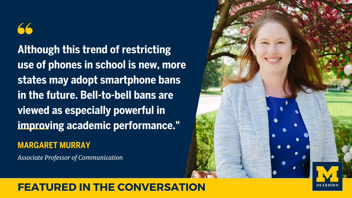 UM-Dearborn (@um_dearborn) on Twitter photo The narrative around kids and smartphones is shifting -- 17 states plus Washington, D.C. now have phone-free school legislation or executive orders. Associate Professor of Communication Margaret Murray dives deeper into the topic in <a href="/ConversationUS/">The Conversation U.S.</a>️ ➡️ myumi.ch/JPdEn The narrative around kids and smartphones is shifting -- 17 states plus Washington, D.C. now have phone-free school legislation or executive orders. Associate Professor of Communication Margaret Murray dives deeper into the topic in <a href="/ConversationUS/">The Conversation U.S.</a>️ ➡️ myumi.ch/JPdEn