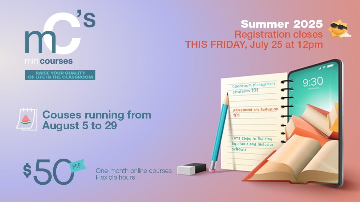 OECTAProv's tweet image. Only 🚨2 DAYS LEFT🚨 to register for our Summer Mini-Courses! #CatholicTeachers
These are short (requiring ~25 hours of time), one-month, online courses with a manageable workload that you complete on a schedule that works best for your busy life!
catholicteachers.ca/For-Your-Class…
