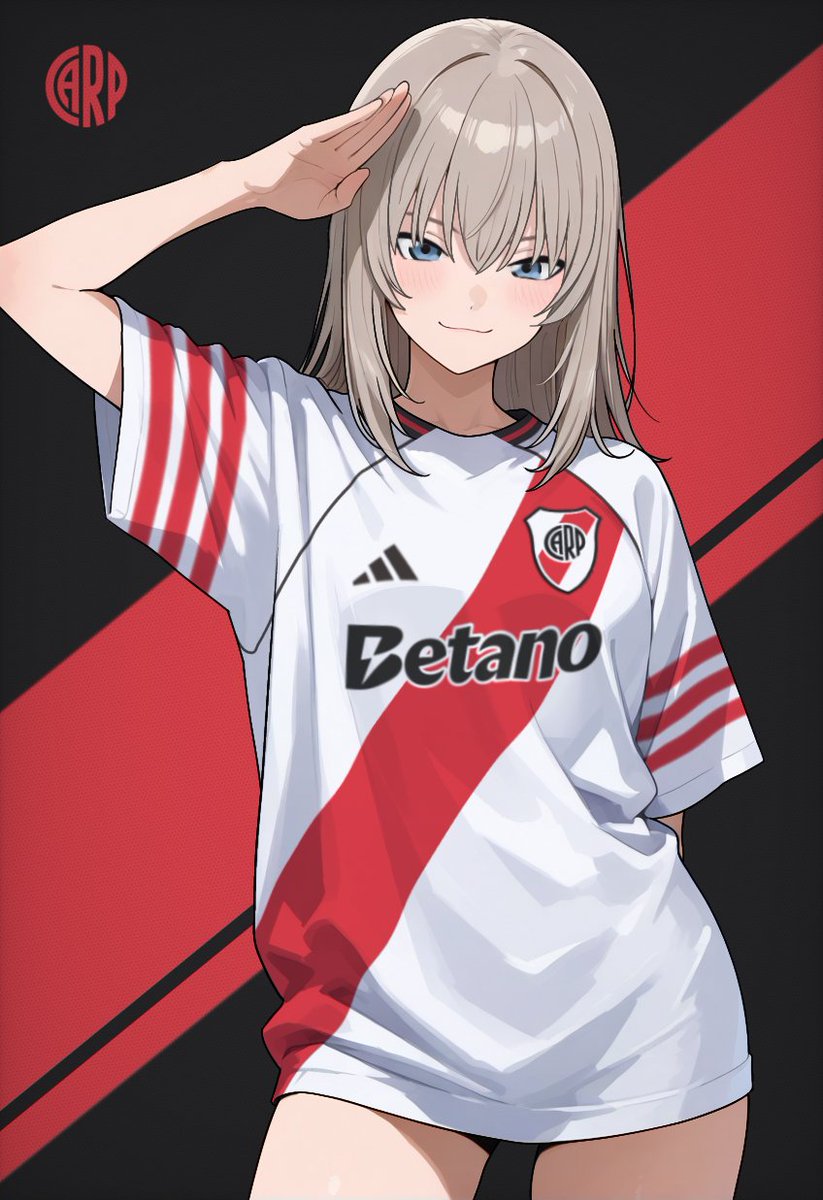 JoacoSDR_'s tweet image. Erika Itsumi con la camiseta de River