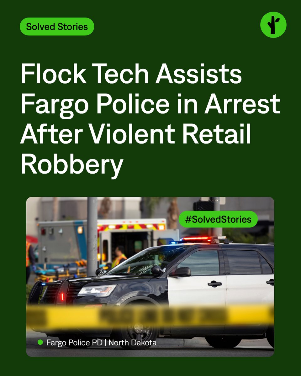 Flock_Safety's tweet image. Fargo Police used Flock cameras and a distinctive face tattoo to help locate and arrest a robbery suspect, who was also wanted on two warrants.
bit.ly/44F3Gij