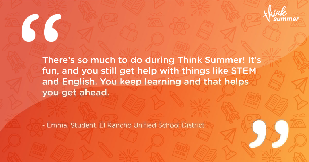thinktogether's tweet image. ✅ Learn new things every day!
✅ Create memories that last a lifetime!
✅ Having fun with friends!
Think Summer has everything students need to learn, grow, and shine! ✨
#ThinkSummer #SummerProgram #SummerFun #StudentImpact #Education #California #Nonprofit
