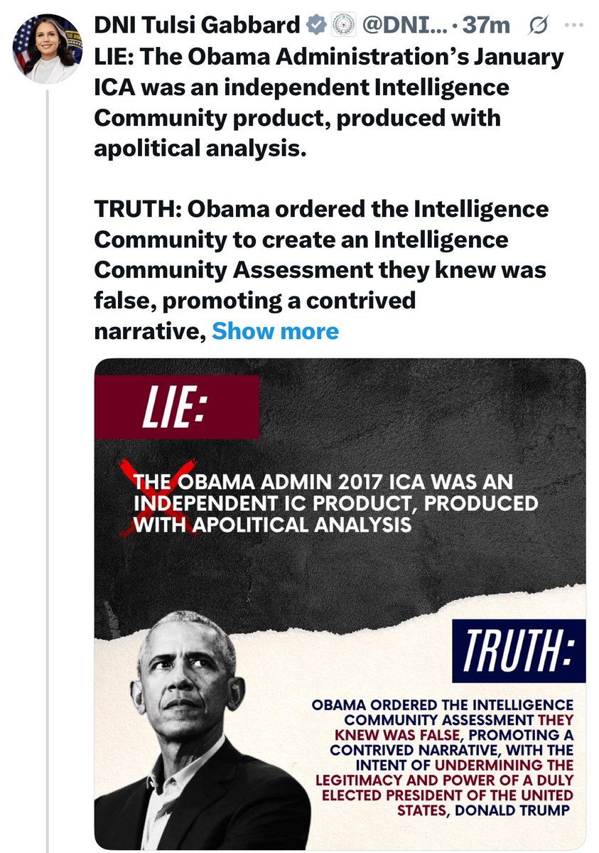 TheDonallegedly's tweet image. Tulsi Gabbard is releasing info on the biggest intelligence scandal in America’s history and Elon Musk hasn’t said a word about it.🧐