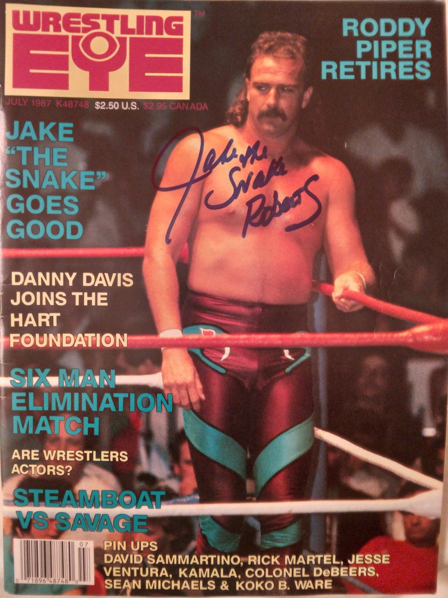 JeffArnie8's tweet image. Arnie's Archives: #JakeTheSnakeRoberts casting an evil stare on the cover of Wrestling Eye July 1987 @WrestlingIsKing @VintageWWFMag @RasslinGrenade