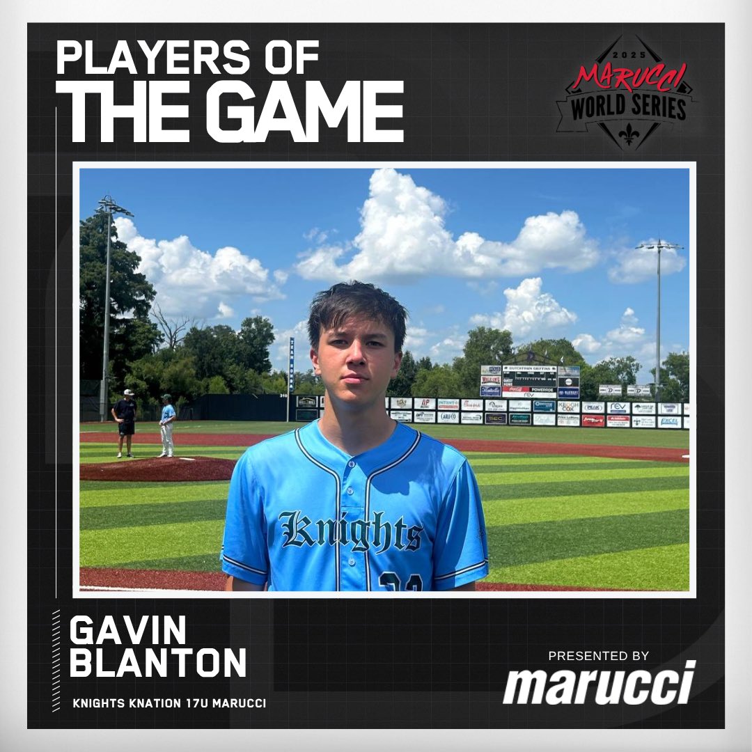 2DsportsLA's tweet image. ⭐️Player of the Game⭐️
Gavin Blanton (@GavinBlanton10)
Knights Knation 17u Marucci
#MWS25
@maruccisports