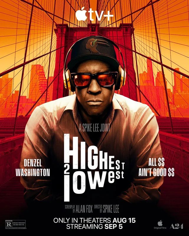 mundoCineES's tweet image. Nuevo póster de la película “Highest 2 Lowest”, protagonizada por Denzel Washington y dirigida por Spike Lee.
Se estrena en Apple TV+ el 5 de septiembre.