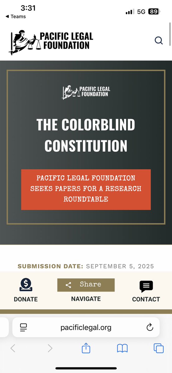 AlisonSomin's tweet image. 1. Live now on the @PacificLegal website: our Call for Papers on The Colorblind Constitution.