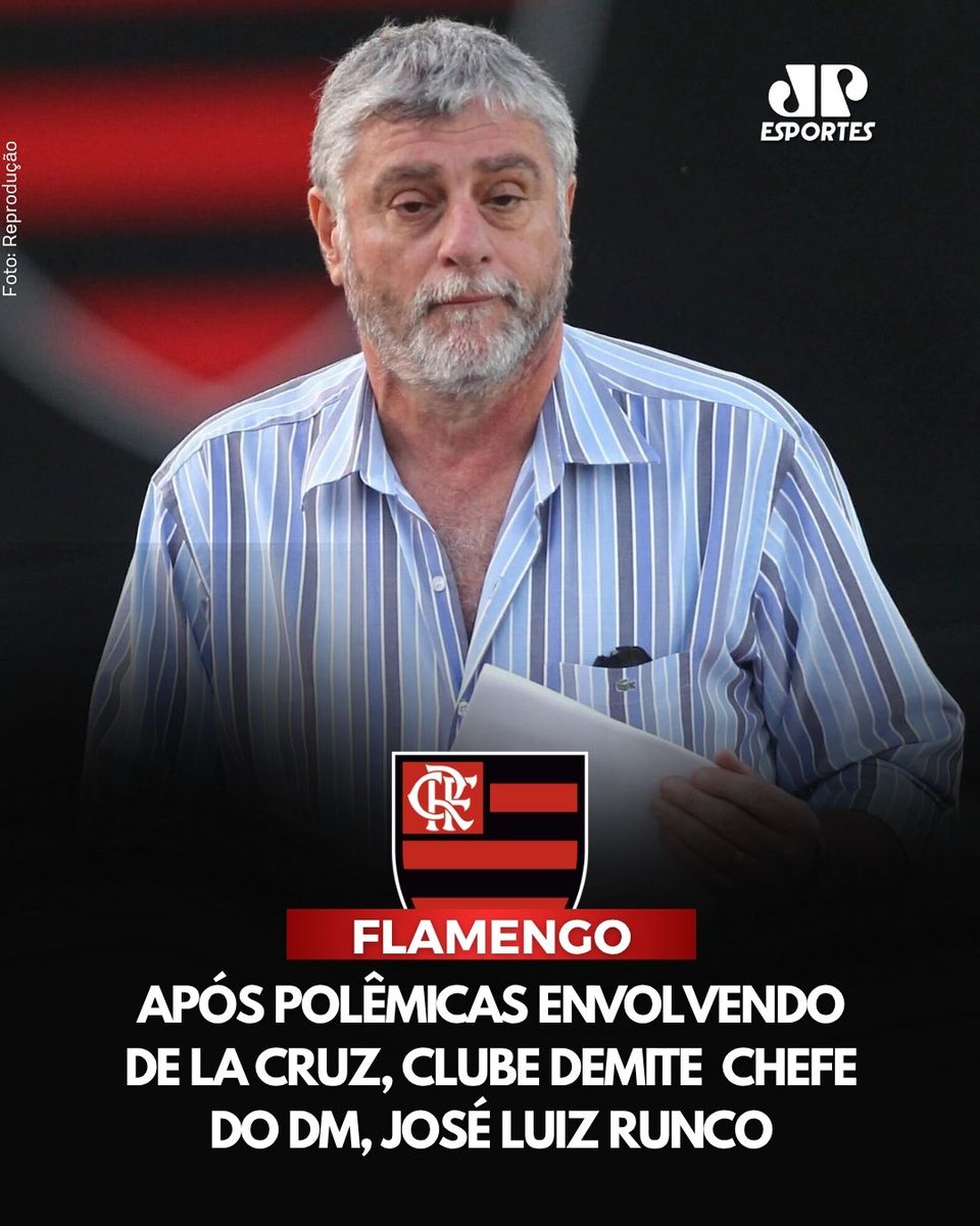 JovemPanEsporte's tweet photo. DEMITIDO! ❌ O chefe do departamento médico do Flamengo se envolveu em polêmicas em questão das lesões do meia uruguaio e não faz mais parte do clube! ⚫🔴
#Flamengo #Runco #DeLaCruz https://t.co/y5WZuqYYX1