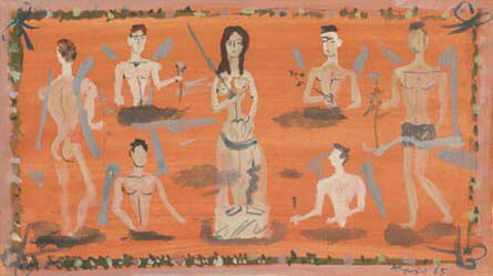 Tsaroychis's tweet image. Study for a wall-hanging with a theme from Elytis’s poem Axion Esti wikiart.org/en/yiannis-tsa…