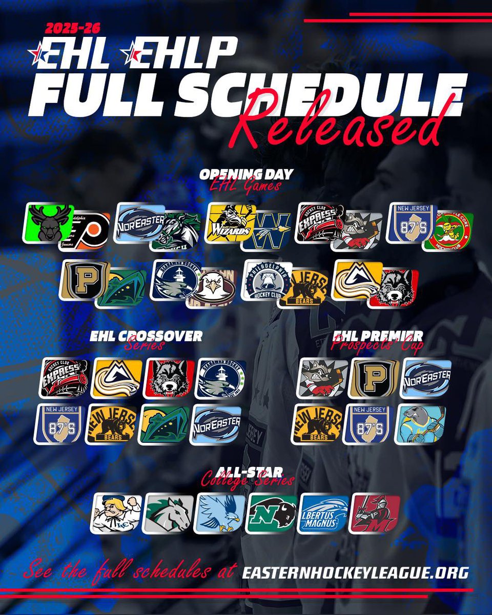 Colorado Rubber Hockey (@corubberhockey) on Twitter photo 🗓️ SAVE THE DATES 🗓️
The <a href="/EHL_Hockey/">Eastern Hockey League</a> (EHL) and <a href="/EHLpremier/">EHL Premier</a> (EHLP) have announced the 2025-26 regular season schedules for each division!
READ MORE HERE: easternhockeyleague.org/news_article/s… 🗓️ SAVE THE DATES 🗓️
The <a href="/EHL_Hockey/">Eastern Hockey League</a> (EHL) and <a href="/EHLpremier/">EHL Premier</a> (EHLP) have announced the 2025-26 regular season schedules for each division!
READ MORE HERE: easternhockeyleague.org/news_article/s…