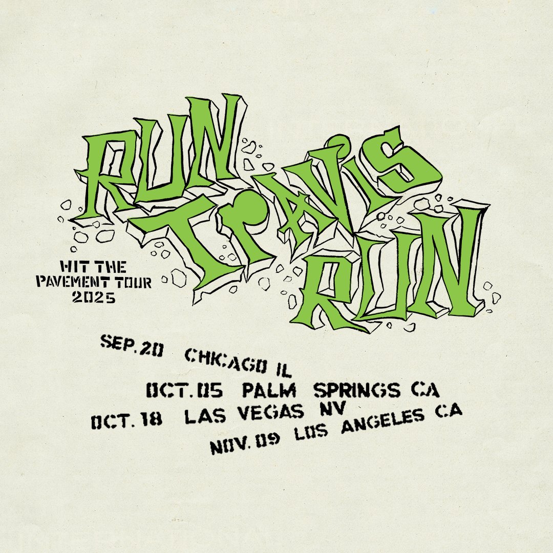 blink182py's tweet image. En el paquete VIP del 'Run Travis Run' incluye que podrás ver un adelanto del nuevo Documental de Travis Barker que planea lanzarlo (aún sin fecha definida).
El evento deportivo organizado por Travis Barker dónde corren 5K tendrá 4 fechas:
🗓️ 20 de Septiembre | Chicago, IL
🗓️ 5…