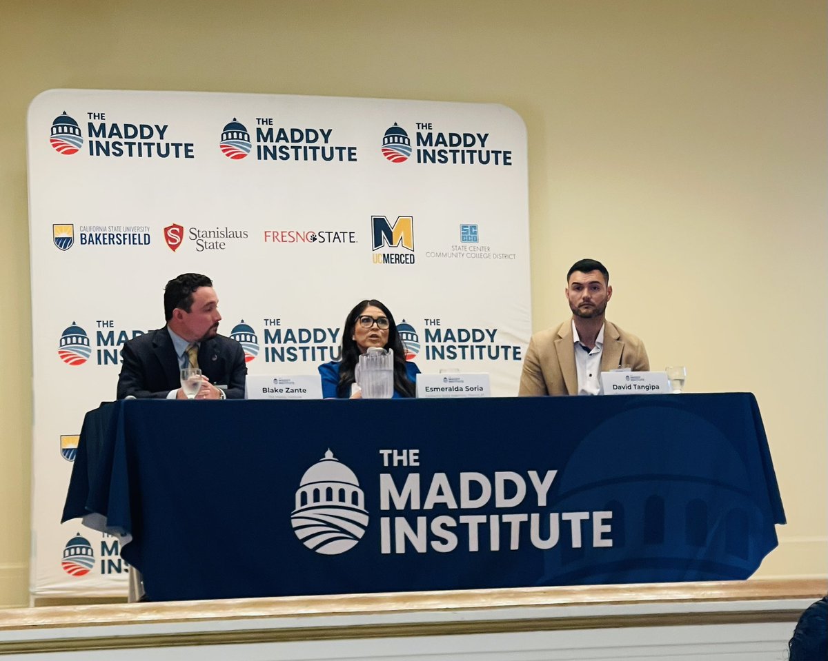 itsmattr's tweet image. Bipartisan Legislative Roundtable hosted by @MaddyInstitute with Assemblymembers @Esmeralda_Soria & @DavidTangipa. Great job, @BlakeZante!
