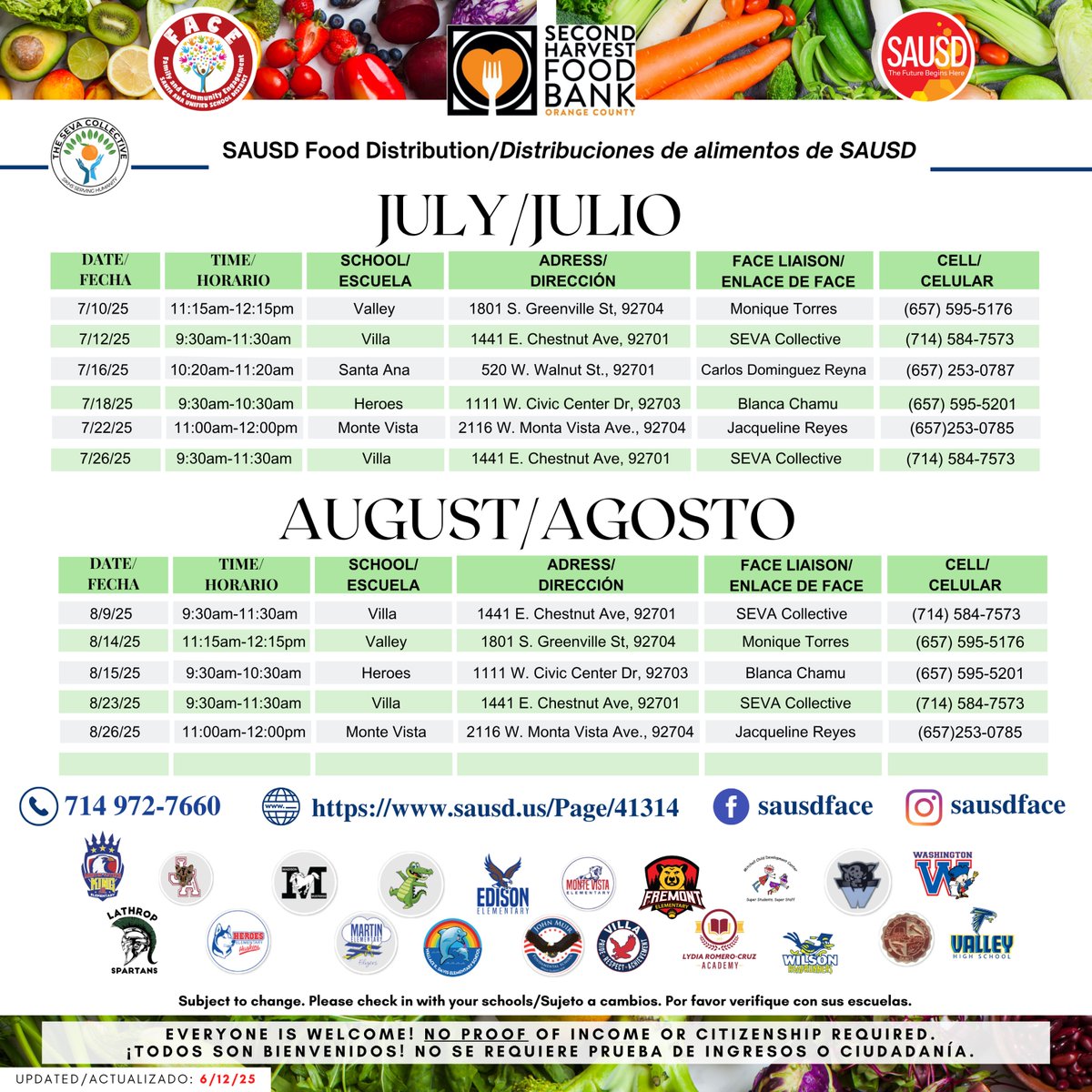 🥗🔍🗒️ Looking for free groceries, workshops, fun family events, or community support? We’ve got you covered! Swipe to see a few current and upcoming opportunities — then click the link to view them all! ➡️ bit.ly/3IKKuXL.

#WeAreSAUSD #SAUSDBetterTogether #SantaAna