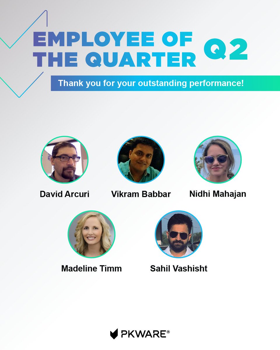 PKWARE's tweet image. Congratulations to all our 2025 Q2 Employees of the Quarter. Thank you for your continued hard work and dedication!

David Arcuri | Vikram Babbar | Nidhi Mahajan | Madeline Timm | Sahil Vashisht

#PKWARE #WinningTeam #ThankYou
