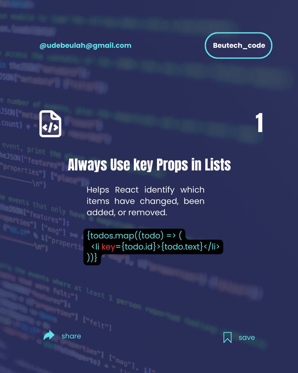 beutech_codes's tweet image. Ever had a React bug that made you stare at your screen like “What even is life?”
Here are 5 simple React tips that saved me hours of debugging
#CodingJourney #codewithme #javascript #typescript
