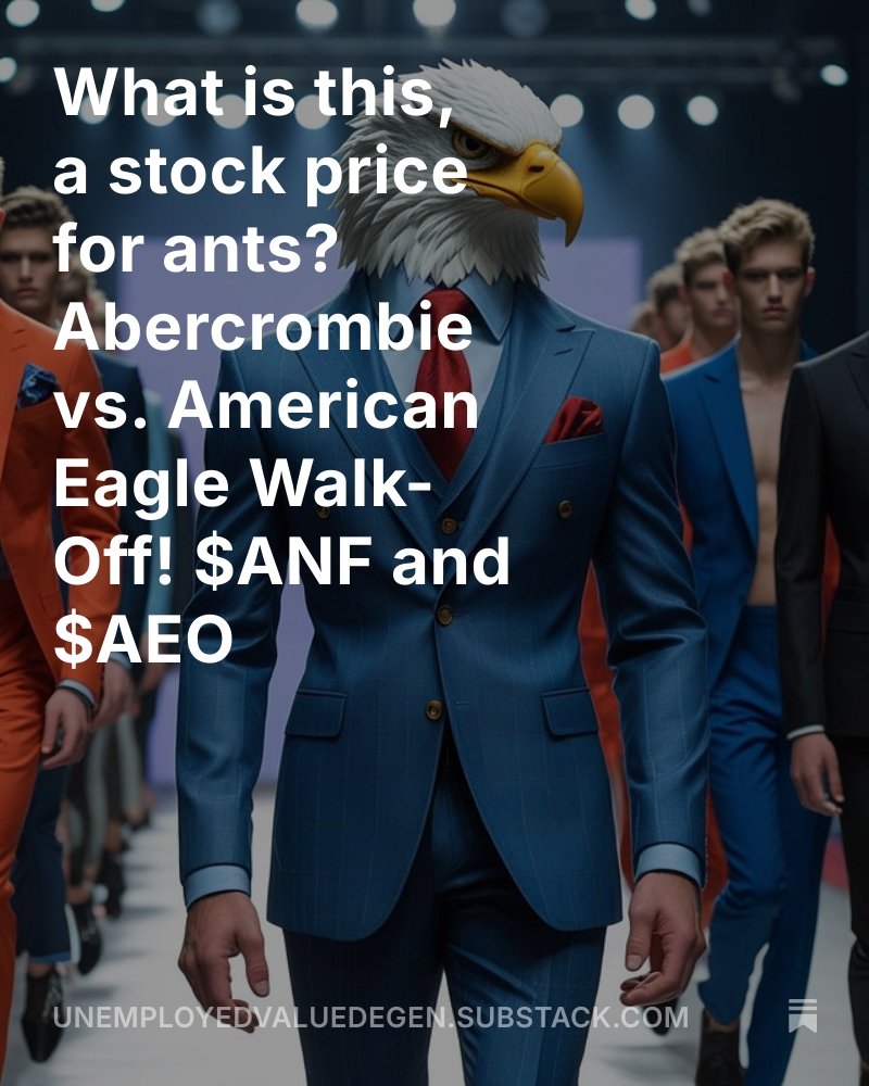 SFarringtonBKC's tweet image. On June 9th I did a head to head on $ANF and $AEO.  I chose $AEO, and now they have a hot new marketing campaign