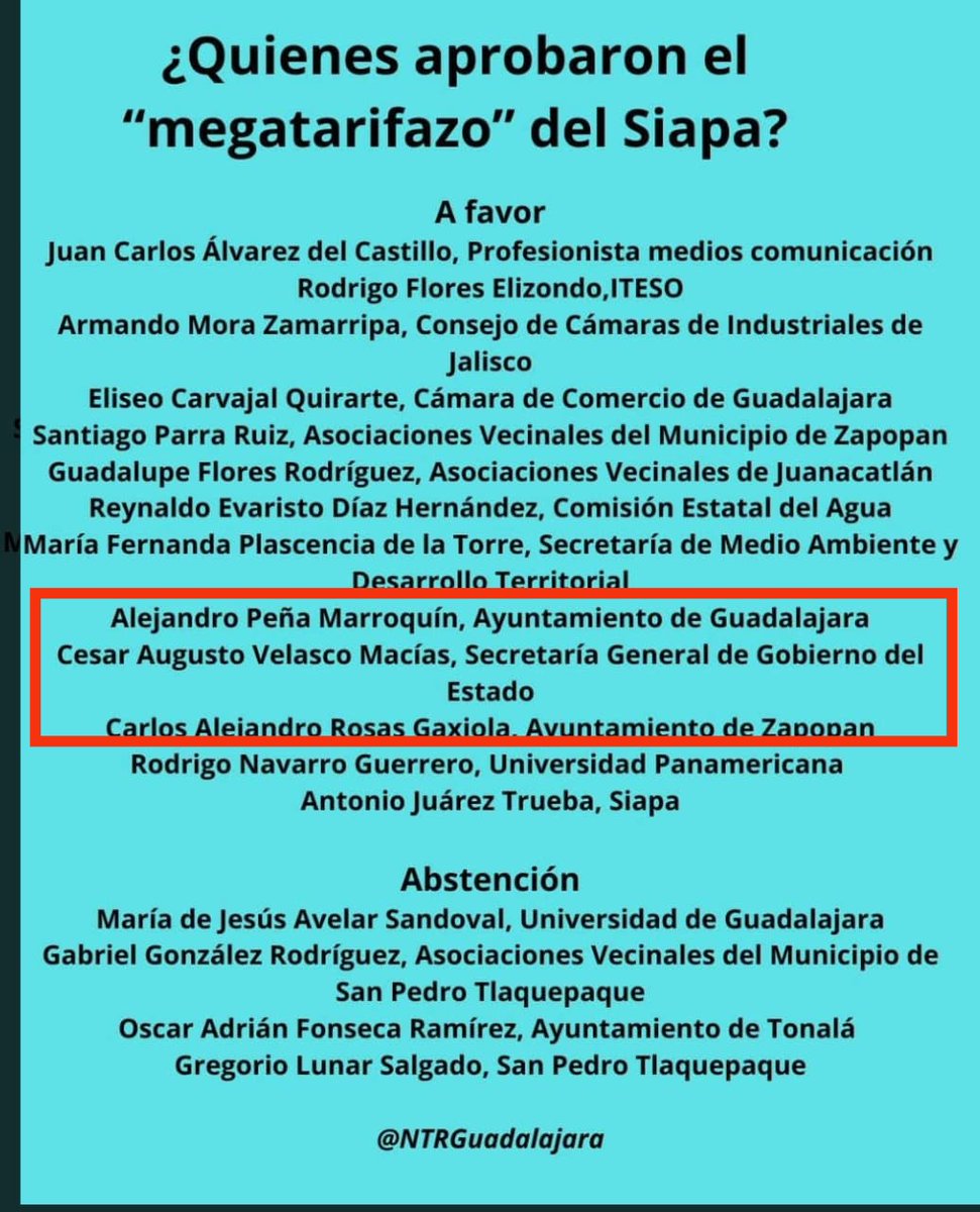NadiaMadrigal's tweet image. El tarifazo que aprobaron al @siapagdl no extraña de los amigos empresarios, Universidades Privadas fueron solo los Ayuntamientos de @GobTlaquepaque , @gobierno_tonala y @udg_oficial están del lado de los #Jaliscienses
