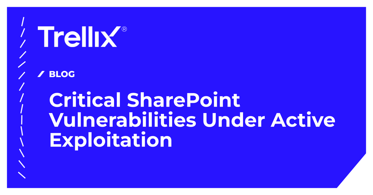 TrellixARC's tweet image. Heads up for on-prem SharePoint users! Our new blog post breaks down the active "ToolShell" threat. It's a serious attack that requires more than just patching. Find out how to fully secure your servers. bit.ly/4kV1tnN