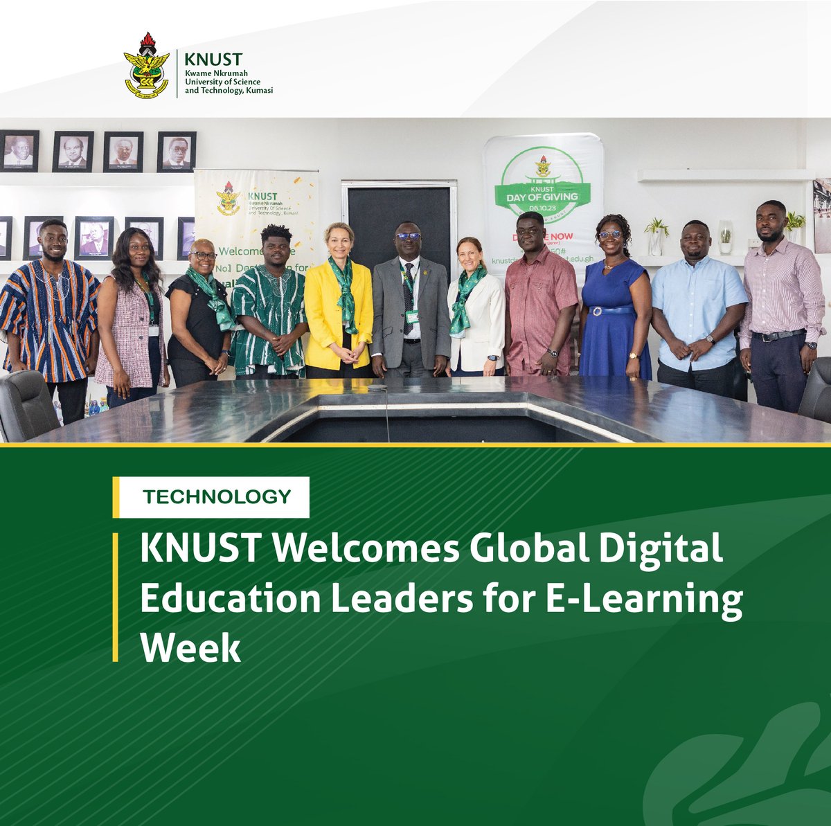 KNUSTGH's tweet image. The Kwame Nkrumah University of Science and Technology (KNUST), Kumasi, has welcomed a delegation of distinguished guests who will serve as keynote speakers during its ongoing E-Learning Week and International Conference.
Learn more here⬇️
knust.edu.gh/news/news-item…