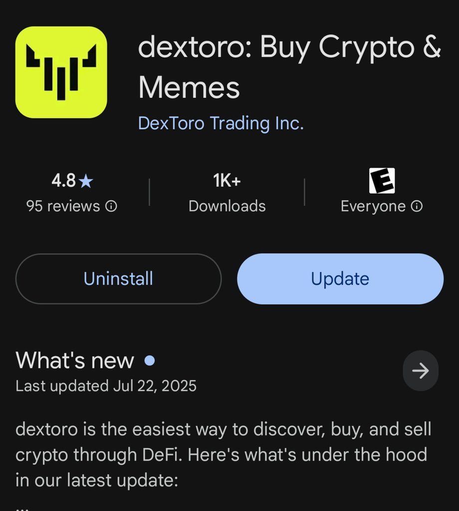nick_nechanicky's tweet image. Version 2.2.16 is now available 📲
Improvements are being shipped almost daily now.
We will be announcing @DexToroApp and $DTR progress updates very soon.
Aside from this, we’ve now finally seen @pasternak and the @believeapp tested and called out publicly regarding…