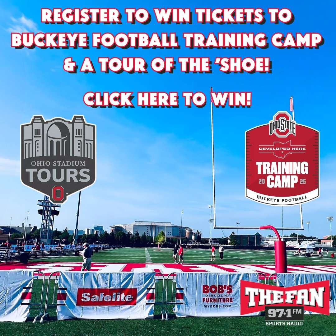 971thefan's tweet image. Want to check out Ohio State Football Fall Camp AND tour the 'Shoe? We’ve got your chance! Enter now to win a family 4-pack of tickets to one day of camp + a behind-the-scenes stadium tour. 📷 Don’t miss it!
971thefan.com/win-buckeye-fo…