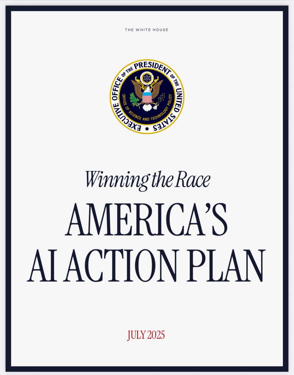 RodrigoLiang's tweet image. Initial reaction to the AI Action Plan is net positive β it highlights its focus on U.S. leadership, innovation, and scale, signaling a promising step toward accelerating progress and supporting AI advancements.