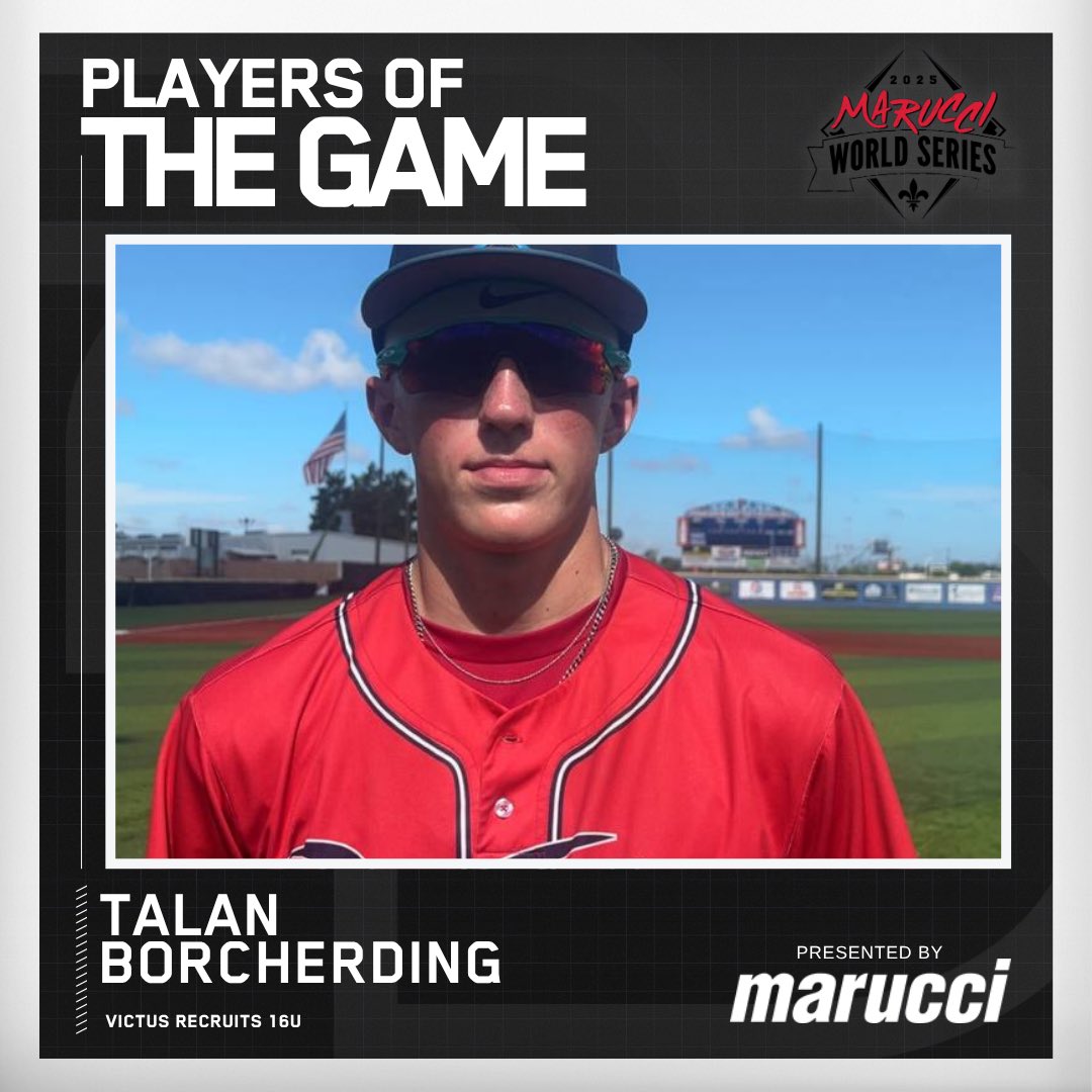 2DsportsLA's tweet image. ⭐️Player of the Game⭐️
Talan Borcherding (@talanborch2027)
Victus Recruits 16u
#MWS25
@maruccisports