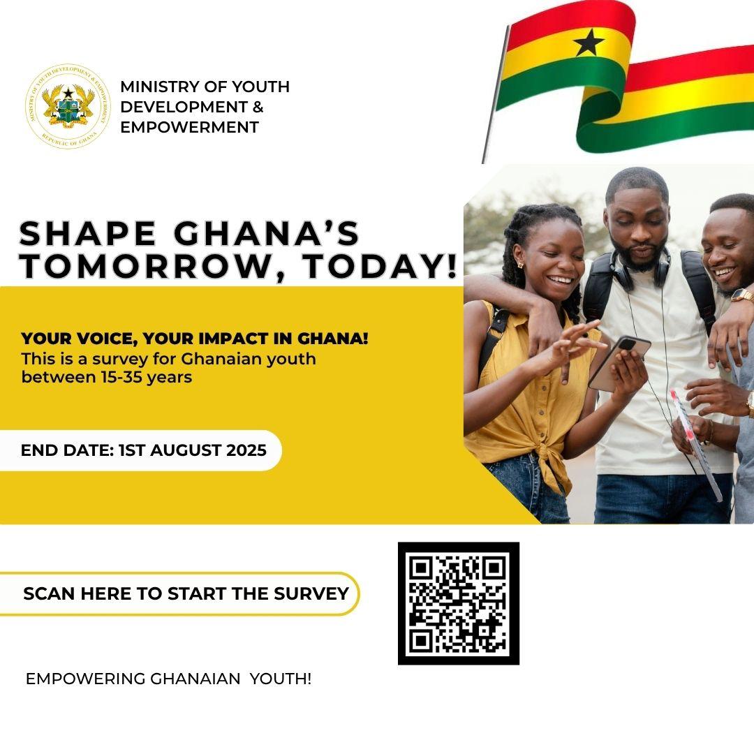 georgeoaddo's tweet image. Agoo, young people! Kindly share your thoughts with us! The Ministry of Youth Development & Empowerment is conducting a crucial survey to listen to your opinions on what matters most to you as a young person. Your insights are incredibly valuable and will help us bring about…