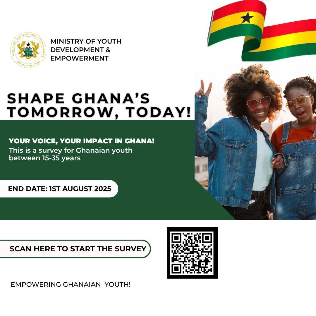 georgeoaddo's tweet image. Agoo, young people! Kindly share your thoughts with us! The Ministry of Youth Development & Empowerment is conducting a crucial survey to listen to your opinions on what matters most to you as a young person. Your insights are incredibly valuable and will help us bring about…