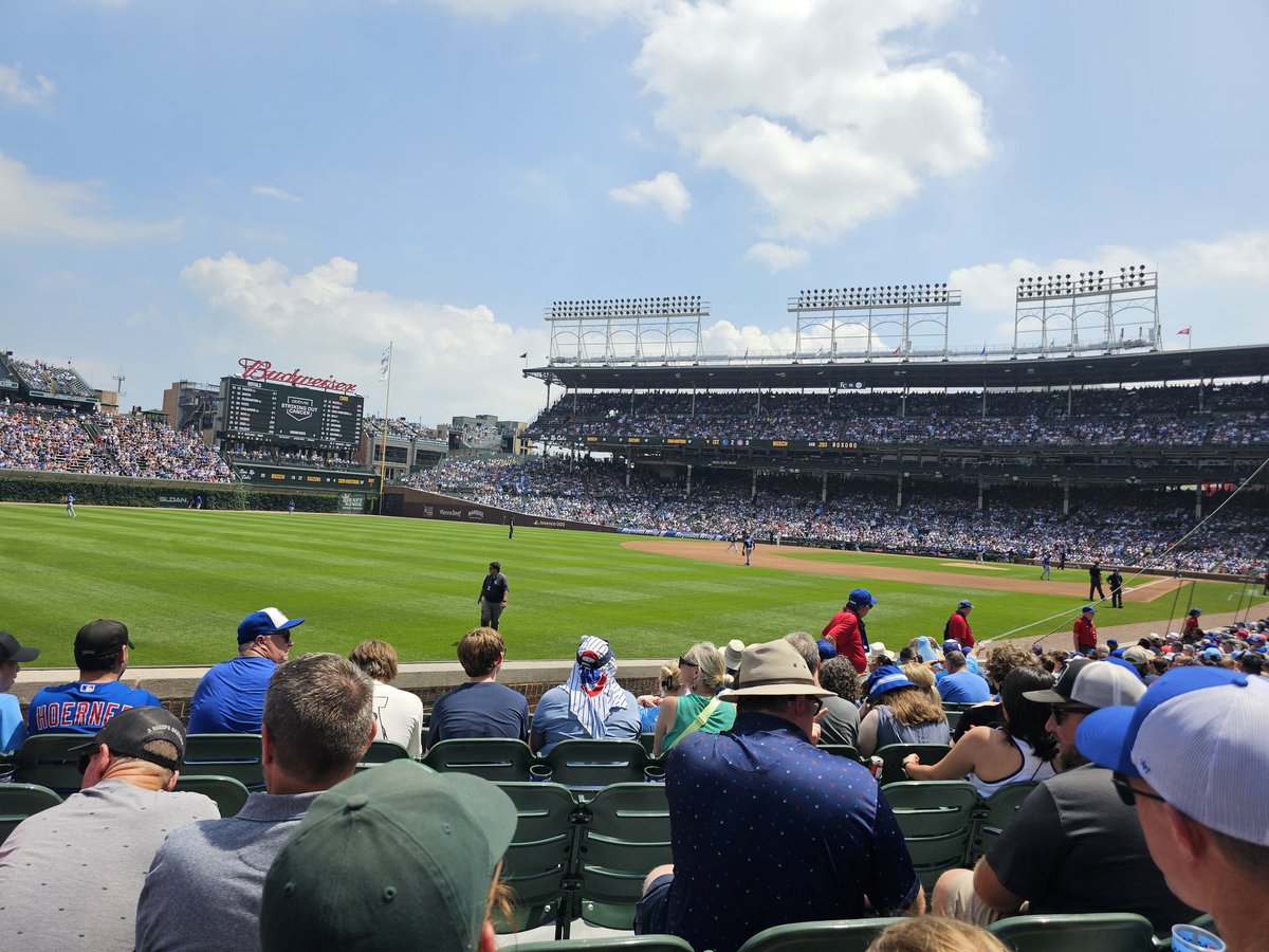 Been a couple summers since I last checked one off the list... but this is a big one, Wrigley field is awesome!  Updated top 3
1) Dodger Satdium (Astros home away from home)
2) Fenway Park
3) Wrigley Field