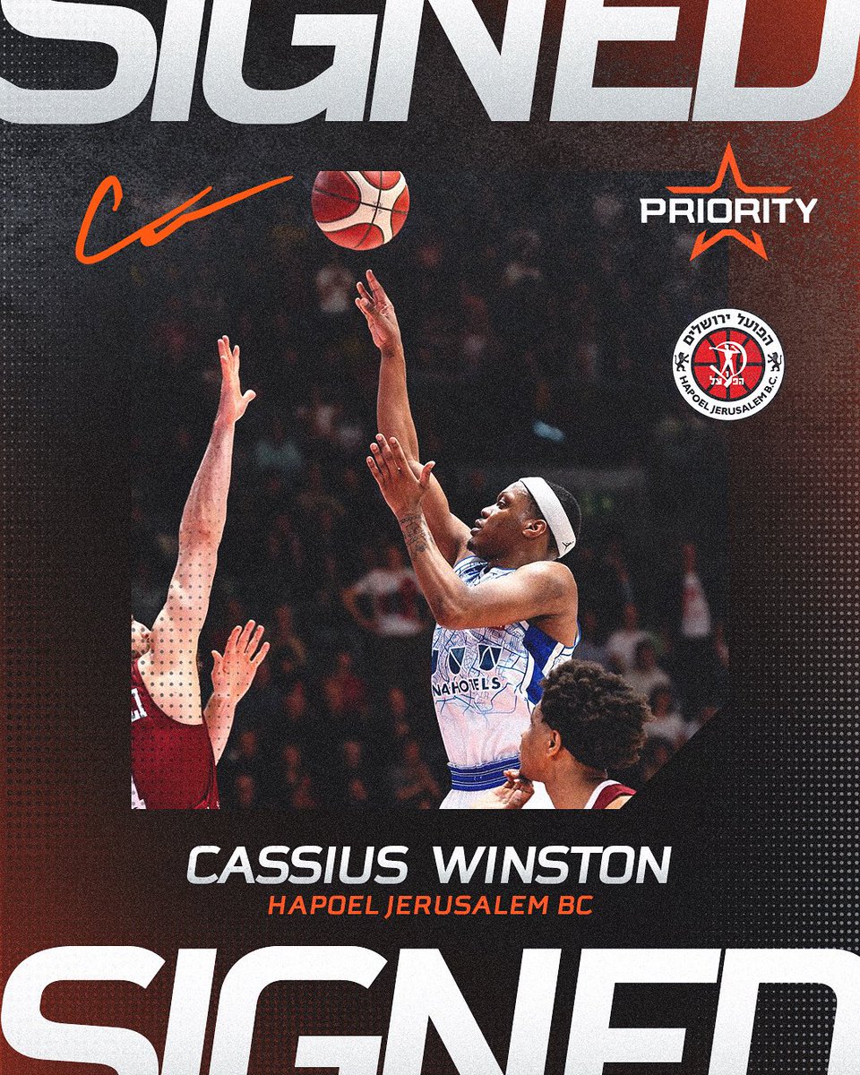 PrioritySports's tweet image. . @cassiuswinston is headed to Israel, signing with @JerusalemBasket for the 2025-26 season! 🇮🇱
