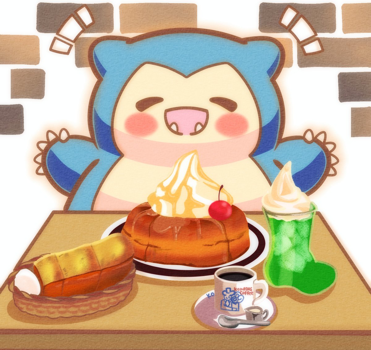 Iris_illust_R's tweet image. 今日からコメダでポケモンコラボ🫶✨
#ポケモンイラスト
#pokemonfanart
#カビゴン #snorlax