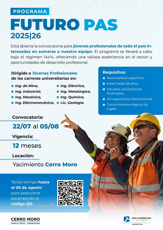 elpregonminero's tweet image. Programa de Jóvenes Profesionales FUTURO PAS 2025| 2026
editorialrn.com.ar/programa-de-jo…
#pas #programa #CerroMoro