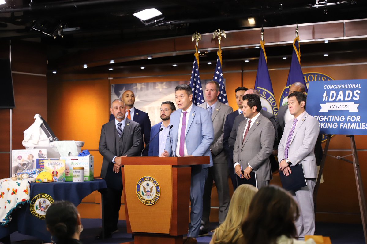 RepDerekTranCA's tweet image. Today, I stood alongside my fellow @dadscaucus members to introduce the Baby Food Tax Relief Act–because no parent should have to wonder where their child’s next meal is coming from. This bill would exempt essential baby products like formula, bottles, and highchairs from tariffs…