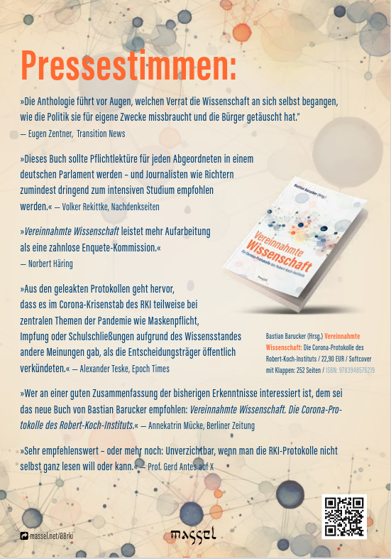 BBarucker's tweet image. An alle, die das Buch "Vereinnahmte Wissenschaft - Die Corona-Protokolle des Robert-Koch-Instituts" lesen wollen, aber kein Exemplar der ersten Auflage bekommen haben. Bestellt das Buch gerne im Buchhandel oder beim Verlag vor. Wir drucken gerade die zweite Auflage!