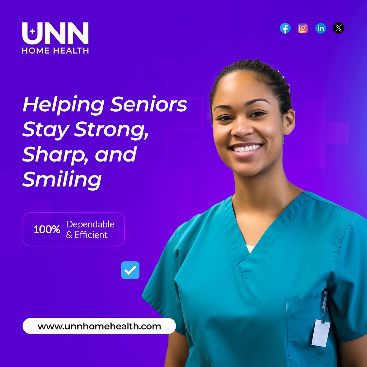 UNN_HomeHealth's tweet photo. From strength to smiles — supporting seniors with care that builds strength, nurtures the mind, and brings joy to every moment.💜
#UNNHome #HomeHealth #UnitedStates #StrongSharpSmiling #JoyfulAging #StrongSharpSmiling https://t.co/kQQZz84Lr6