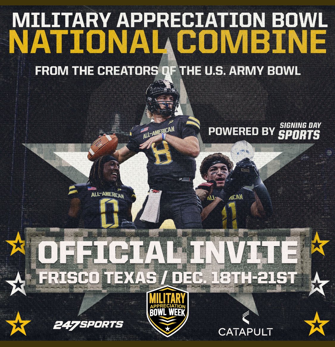 I’m at honored to receive a official invite to the combine⭐️⭐️